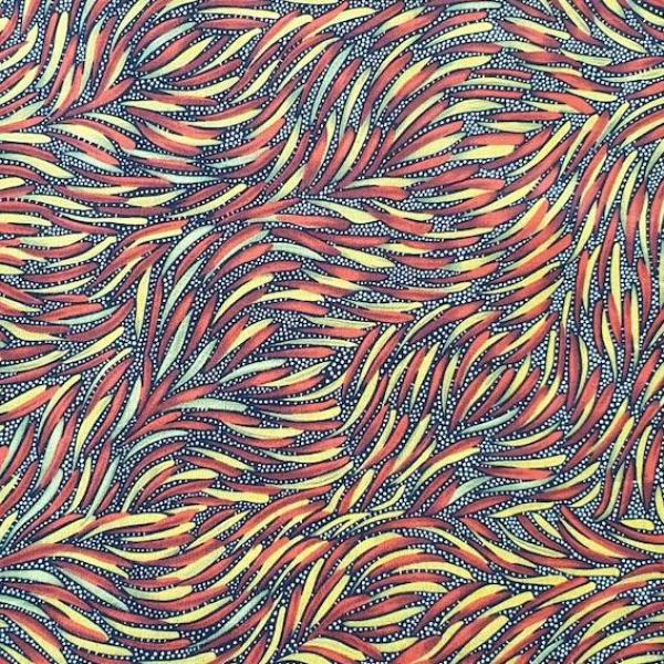 RED BUSH YAM Aborigines Stoff aus Australien